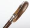 A silver and horn malacca walking stick, Birmingham 1910 - 12