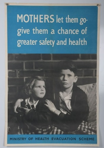 WW2 Home Front, Ministry of Health, Evacuation Poster.