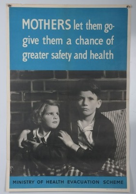WW2 Home Front, Ministry of Health, Evacuation Poster.