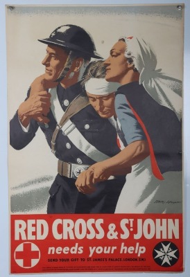 WW2 British Red Cross & St John, Home Front Poster.