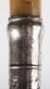 A silver and horn malacca walking stick, Birmingham 1910 - 13