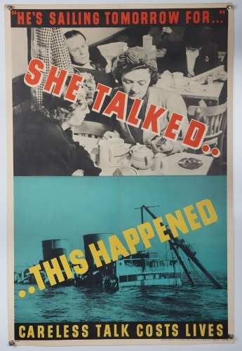 WW2 British, 'Careless Talk Costs Lives' Poster.