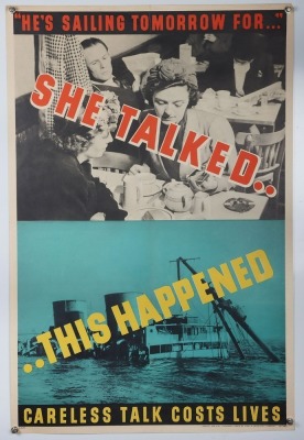 WW2 British, 'Careless Talk Costs Lives' Poster.
