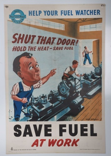 WW2 British Ministry of Fuel & Power Poster, 'Help Your Fuel Watcher'.
