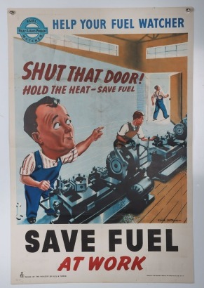 WW2 British Ministry of Fuel & Power Poster, 'Help Your Fuel Watcher'.