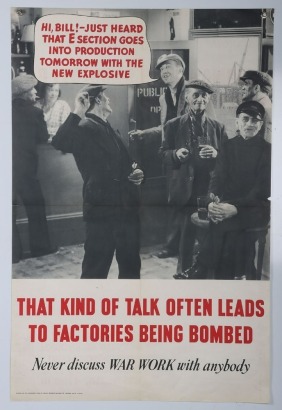 WW2 British Careless Talk Poster.