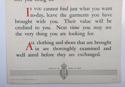 WW2 Women's Voluntary Service Poster, Clothing Exchange. - 3