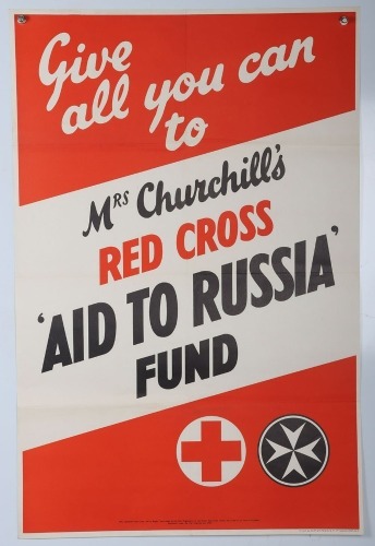WW2 British Red Cross Poster, 'Aid to Russia Fund'.