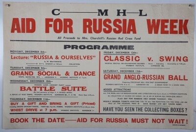 WW2 British 'Aid For Russia Week' Poster.