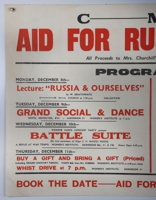 WW2 British 'Aid For Russia Week' Poster. - 2