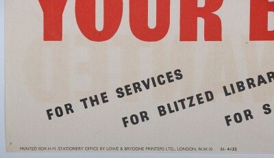 WW2 British Advertisement Posters, 'Victory Harvest' and 'Books Wanted'. - 3
