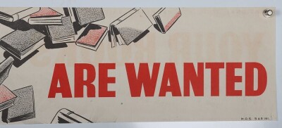 WW2 British Advertisement Posters, 'Victory Harvest' and 'Books Wanted'. - 4
