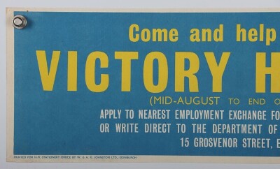 WW2 British Advertisement Posters, 'Victory Harvest' and 'Books Wanted'. - 6