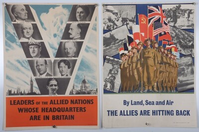 WW2 British Victory Poster, 'Leaders of the Allied Nations'.