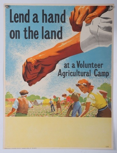 WW2 British 'Lend a Hand on the Land' Poster.