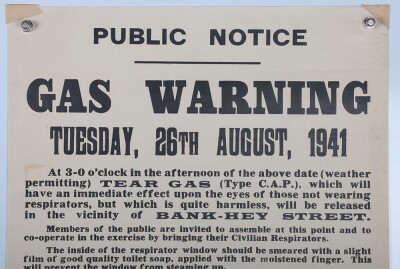 WW2 British Home Front, Gas Warning Poster, 1941. - 2