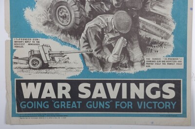 WW2 British 'War Savings, Great Guns' Poster. - 3