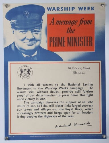 WW2 British 'Warship Week' Poster.