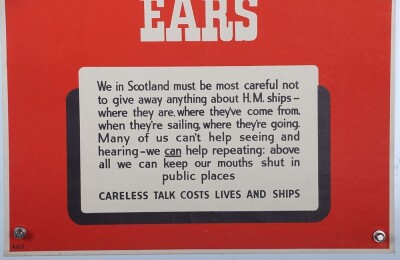 WW2 British 'Careless Talk Costs Lives and Ships' Poster. - 3