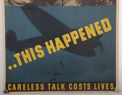 WW2 British 'Carless Talk Cost Lives' Poster. - 3