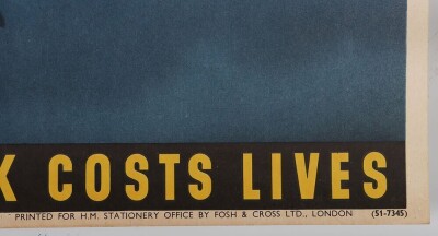 WW2 British 'Carless Talk Cost Lives' Poster. - 5