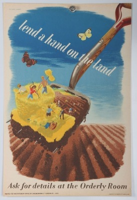 WW2 British 'Lend a Hand on the Land' Poster.