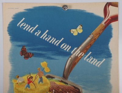 WW2 British 'Lend a Hand on the Land' Poster. - 2