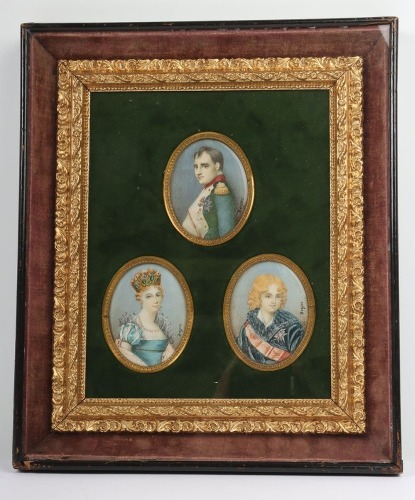 Portrait Miniatures by Berger of Napoleon Bonaparte, Marie-Louise and Jerome,