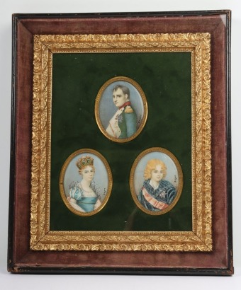 Portrait Miniatures by Berger of Napoleon Bonaparte, Marie-Louise and Jerome,