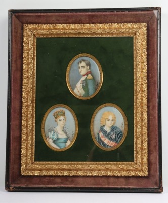 Portrait Miniatures by Berger of Napoleon Bonaparte, Marie-Louise and Jerome,