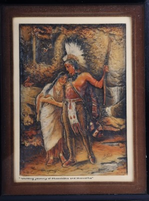 Osborne Plaque Depicting Wedding journey of Minnehaha & Hiawatha" - 2