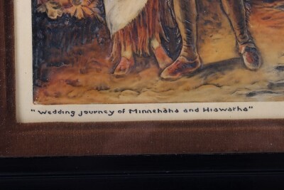 Osborne Plaque Depicting Wedding journey of Minnehaha & Hiawatha" - 3