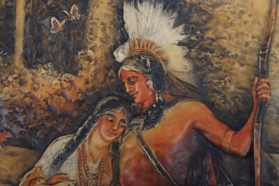 Osborne Plaque Depicting Wedding journey of Minnehaha & Hiawatha" - 6