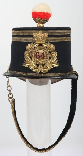 Victorian 64th (2nd Staffordshire) Regiment of Foot Shako 1869-78