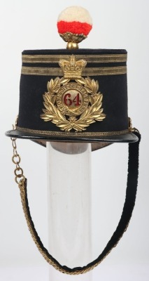 Victorian 64th (2nd Staffordshire) Regiment of Foot Shako 1869-78