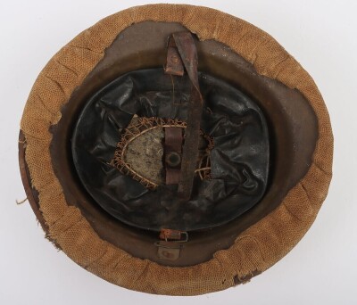 WW1 British Other Ranks Steel Helmet with Original Trench Cover - 5
