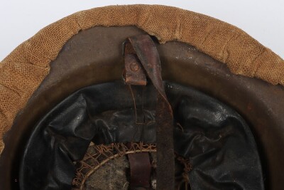 WW1 British Other Ranks Steel Helmet with Original Trench Cover - 7