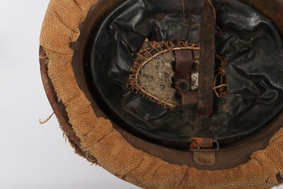 WW1 British Other Ranks Steel Helmet with Original Trench Cover - 8