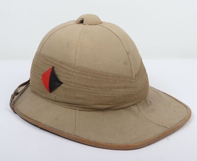 WW2 British Officers Foreign Service Helmet of Captain J S Holland, 196/195 Light Anti-Aircraft Regiment Royal Artillery, - 3