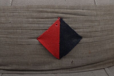 WW2 British Officers Foreign Service Helmet of Captain J S Holland, 196/195 Light Anti-Aircraft Regiment Royal Artillery, - 5