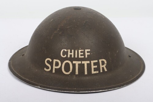 Scarce WW2 Royal Observer Corps Chief Spotters Steel Helmet and Note Books