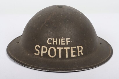 Scarce WW2 Royal Observer Corps Chief Spotters Steel Helmet and Note Books