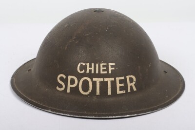 Scarce WW2 Royal Observer Corps Chief Spotters Steel Helmet and Note Books