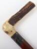 An Edwardian walking stick with spirit level (lacking liquid) and scaled ruler, with horn handle - 3