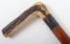 An Edwardian walking stick with spirit level (lacking liquid) and scaled ruler, with horn handle - 4