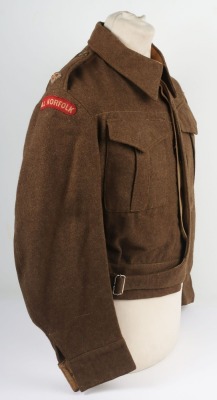 WW2 British Battle Dress Blouse, Royal Norfolk Regiment. - 3