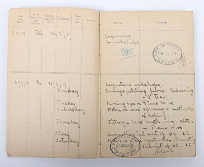 WW1 Great War Royal Navy Air Service (RNAS) Log Book. - 3