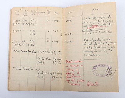 WW1 Great War Royal Navy Air Service (RNAS) Log Book. - 5