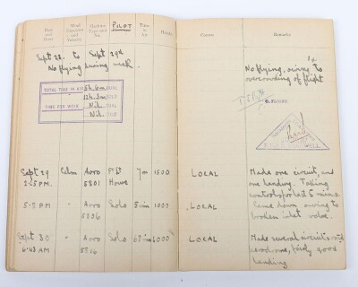 WW1 Great War Royal Navy Air Service (RNAS) Log Book. - 7
