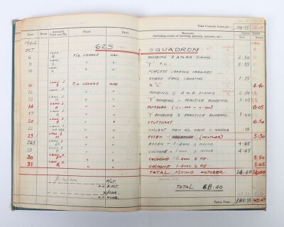 WW2 RAF Navigators Log Book & Medals, 625 Squadron, Bomber Command, 1944-45. - 4